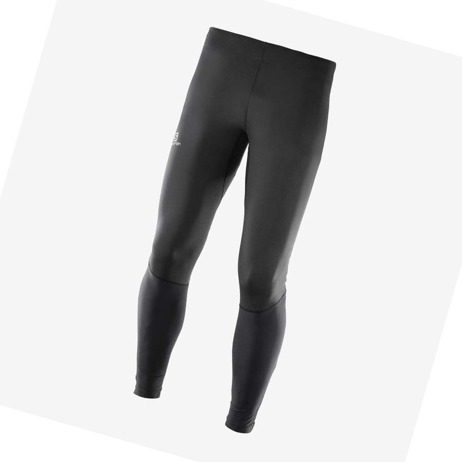 Pantalones Salomon AGILE LONG Hombre Negros Amarillos | MX 3194ZUT